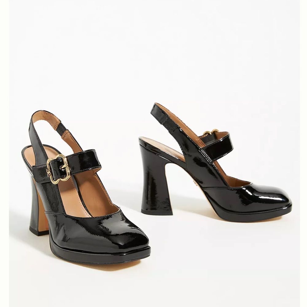 Sam Edelman Jildie Mary Jane Heels Black Patent Leather US 6